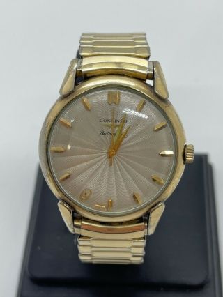 Vintage Longines 19as 17j Automatic 10k Gold Filled Wrist Watch Read
