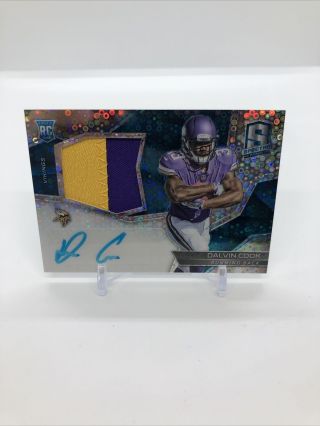 2017 Spectra Dalvin Cook Autographed Rookie Prizm Two Color Patch Card /75