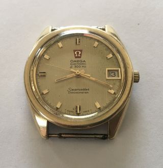 Vintage Omega Seamaster Electronic F 300hz 36mm Gold Capped Mens Watch