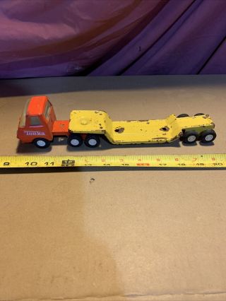 Vintage Tonka Low Boy Semi Truck With Flat Bed Trailer