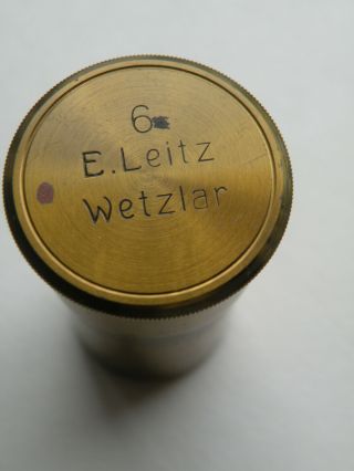 Antique Vintage Brass Objective Canister 6 Microscope Ernst Leitz Wetzlar