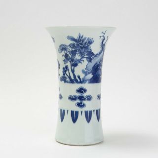 Antique Chinese Blue And White Vase,  Shunzhi - Kangxi Period,  17th Century,  Qing