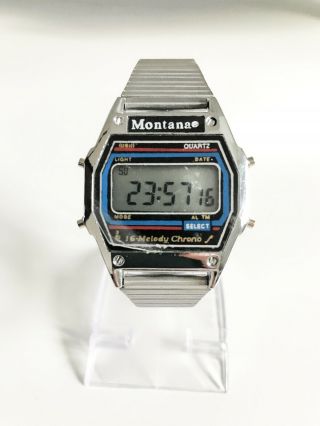 Montana Watch Chrono 16 - Melody Alarm Vintage Digital Watch 1980s