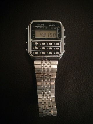 Vintage Casio C - 801 Calculator Wrist Watch