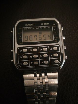 Vintage Casio C - 801 calculator wrist watch 2
