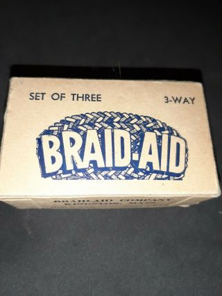 Vintage Braid - Aid.  Rug Braiding Set.  Set Of Three.  Pre - Patent 1950