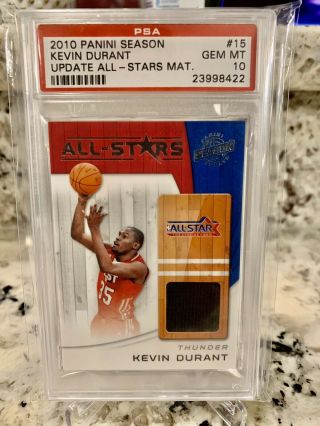 Ebay 1/1 Psa 10 Pop 2 2010 Panini Game Worn All - Star Jersey Kevin Durant $1500