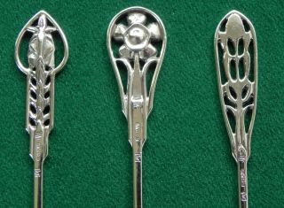 Cased Set 6 Australian Sterling Silver Spoons,  James Linton Arts & Crafts,  11cm 6