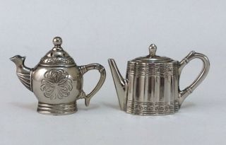 Vtg Godinger Silver Art Co Teapot Coffee Pot Silverplate Salt Pepper Shakers