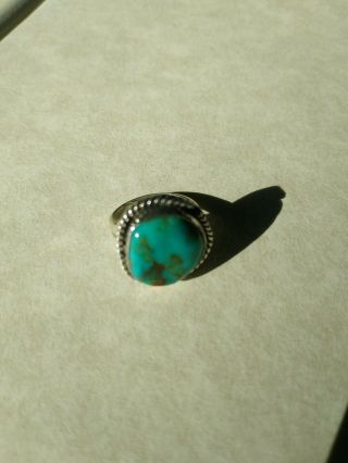 Vintage Southwest Native American Turquoise Ring Circa 1960 