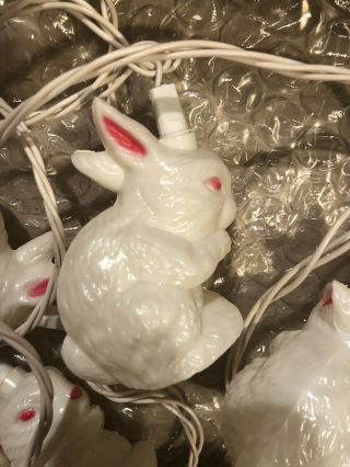 Vintage Silvestri Easter Bunny String Light Set Blow Mold Rabbits Indoor/outdoor