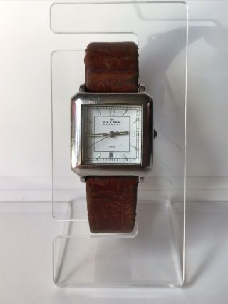 Vintage Skagen Denmark Wrist Watch Old Rare Retro Steel 100 Ft Ultra Slim Quartz