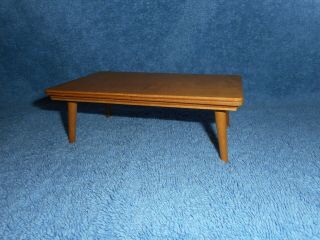Strombecker 1950’s Blonde Wood Coffee Table Doll Furniture