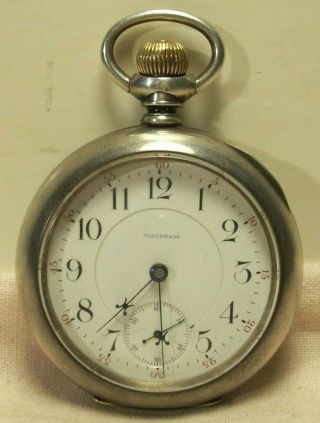 1892 Waltham Crescent St.  Sterling Silver 17 Jewel Antique Pocket Watch