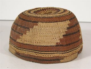 Ca1900 Native American Yurok Karok Indian Basketry Hat / Headdress Hupa Hoopa
