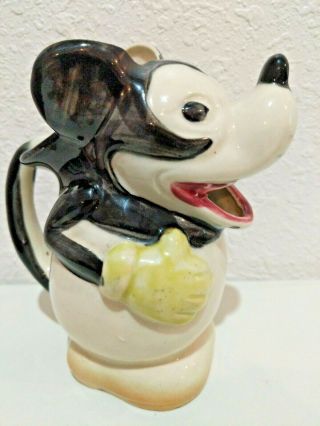 Vintage Mickey Mouse Ceramic Pitcher Creamer Japan