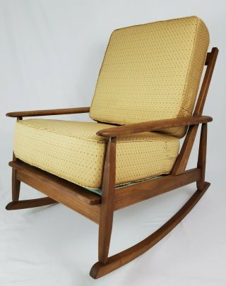 Mid - Century Modern Danish Rocker Armchair Surfboard Accent Chair Walnut Vintage