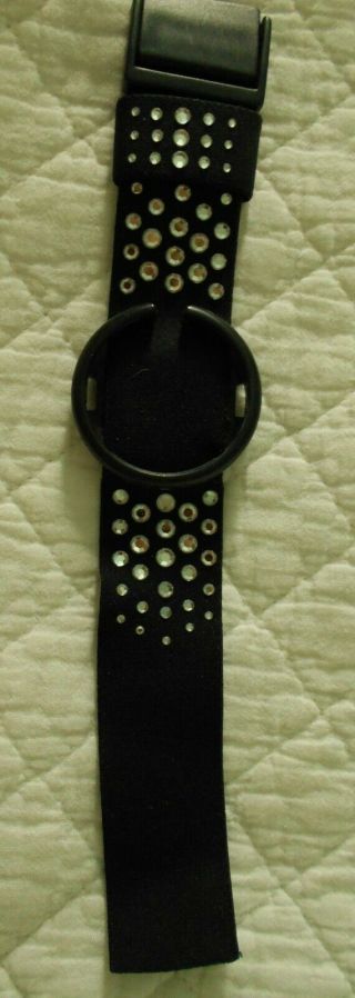 Vintage Swatch Pop Band 39mm Textile And Rhinestones Ring