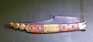 Antique Spanish Navaja Folding Knife 18 - 19th.  Century,  No Dagger