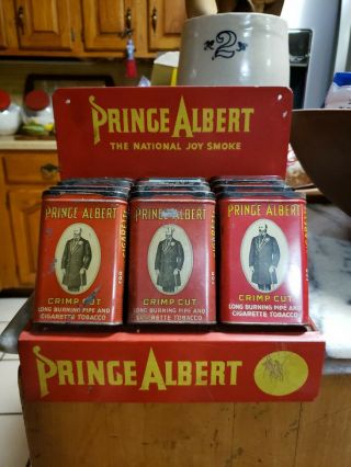 Antique Prince Albert Store Counter Display With Cans