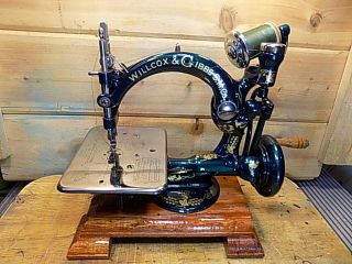 Antique Hand Crank Willcox Gibbs Sewing Machine.  Restored 1877