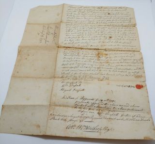 Antique Land Document Pepperell Ma Dated 1792 Oliver Newhall For 60 Pounds