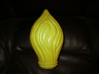 Vintage Candle Blow Mold Flame Top Yellow 8 Inch Euc Christmas
