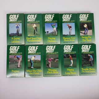 Golf Digest Learning Library Vhs Tapes Vol 1 To 10 Vintage 1985 Toski