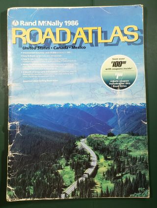 Vintage Rand Mcnally Road Atlas 1986 Us,  Canada And Mexico