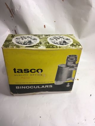 1966 Vintage Tasco Binoculars Model No.  308 Fully Coated Optics W/case,  Paperwork