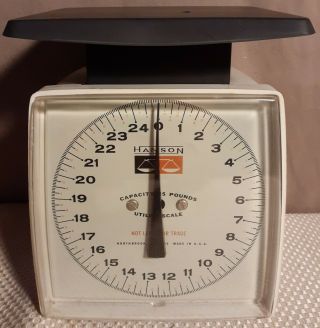 Vintage Hanson Scale 25 Pounds Utility Scale Kitchen Food Metal - Great