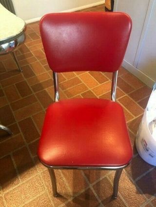 Vintage Formica Red and Gray Table and Chair Kitchen Set - 1950s era 5