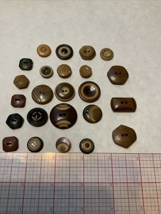 24 Vintage Tagua Nut,  Vegetable Ivory Buttons,  Carved,  Embossed,  Shapes,  Small