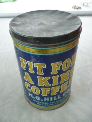 Vintage Fit For A King H.  G.  Hills Coffee Tin
