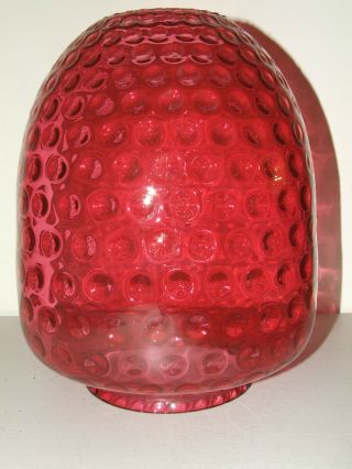 Antique Large 12 1/4 " Victorian Cranberry Glass Gwtw Banquet Shade - 6 " Fitter