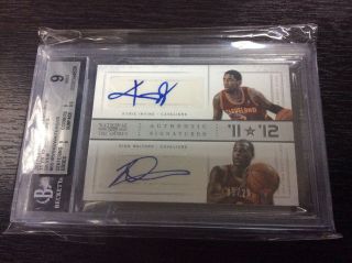 2012 - 13 National Treasures Kyrie Irving Dion Waiters Rc 3/25 Auto Jer 1/1 Bgs 9