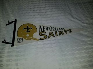 Vintage Nfl Orleans Saints 60s 70s 1 Bar Helmet Logo Football Pennant Full