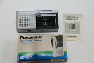 Vintage Panasonic Micro Cassette Recorder Rn - 107a 2 Speed