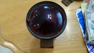 Vintage Red Tail/stop Light Glass Lens Hot/rat Rod,  Bike Or Truck Accessory
