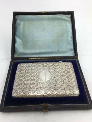 Sterling Silver Card Case With Case