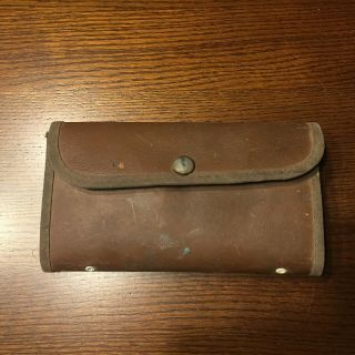 Vintage Fly Fishing Leather Wallet For Holding Flies And Leaders