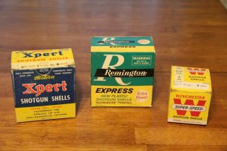 Vintage Empty Ammo Boxes Remington Western And Winchester In 12 Ga 16 Ga & 410