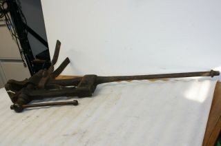 Antique Vintage Blacksmith Post Leg 4 1/2 " Jaw 43 1/2 " Tall Vise