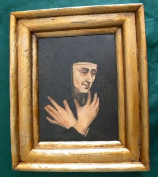 Antique Religious Oil Painting On Canvas 200,  Years Old,  Framed - Estate Found