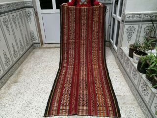 Handmade Moroccan Berber Rug Vintage Azilal Rug Beni Ourain Carpet 3.  31×7.  93 Ft