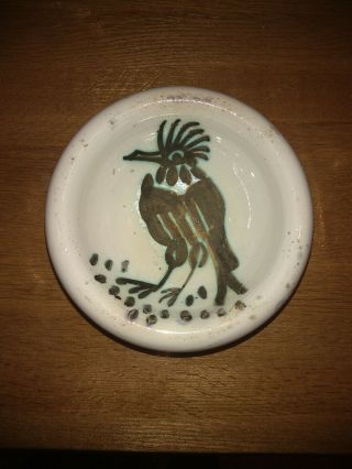 Pablo Picasso Ceramic Bowl,  `bird With Tuft` Design,  Incised Edition Picasso