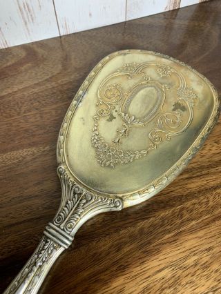 Antique Victorian Hand Held Mirror Vintage Art Deco Vanity
