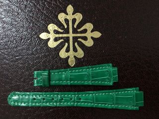 Vintage Patek Philippe Gondolo Green Leather Strap Lady Nos Bracelet