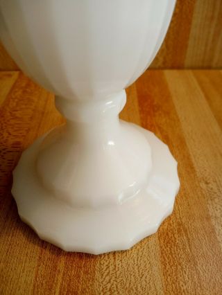 Vintage Napco Cleveland 1189 White Milk Glass Ribbed Pedestal Vase 10 