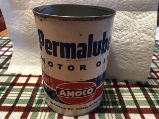 Vintage Amoco Permalube Motor Oil One Quart Can